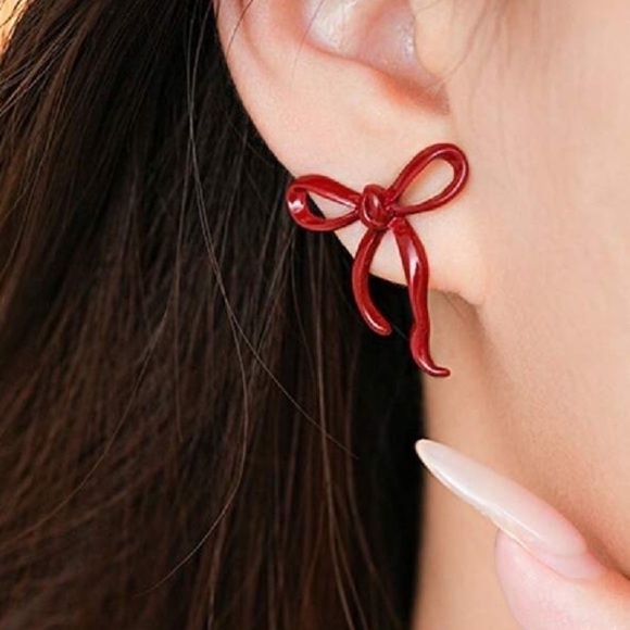 bow ribbon coquette earrings - Picture 3 of 6